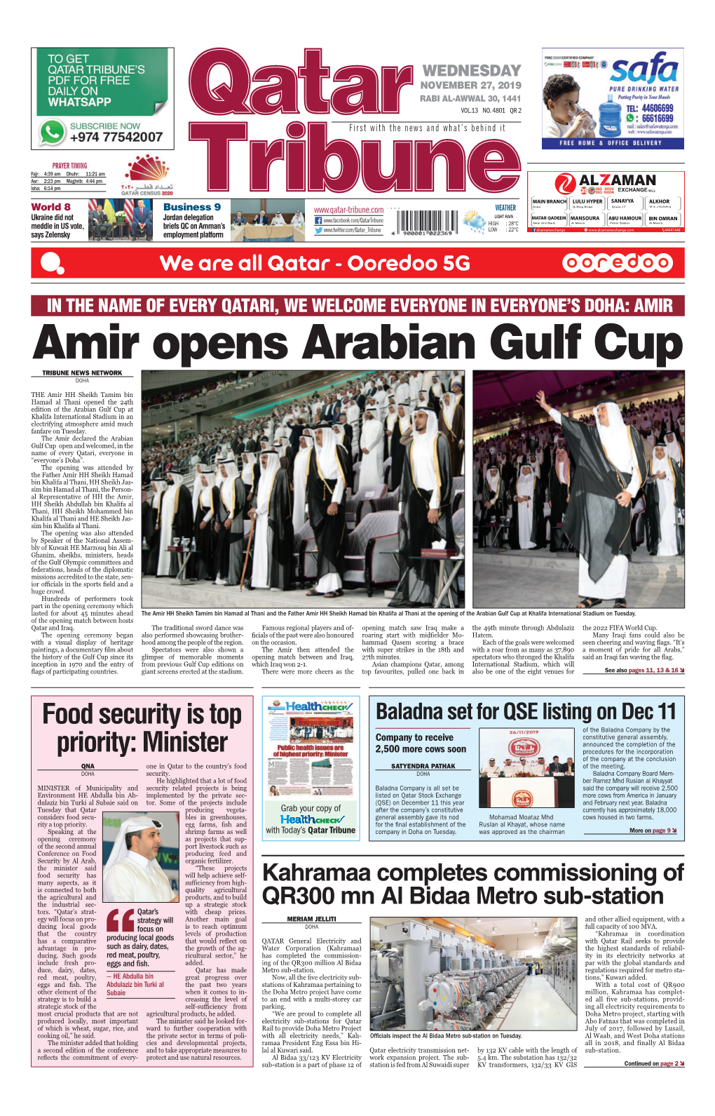 Amir Opens Arabian Gulf Cup Tribune News Network Doha