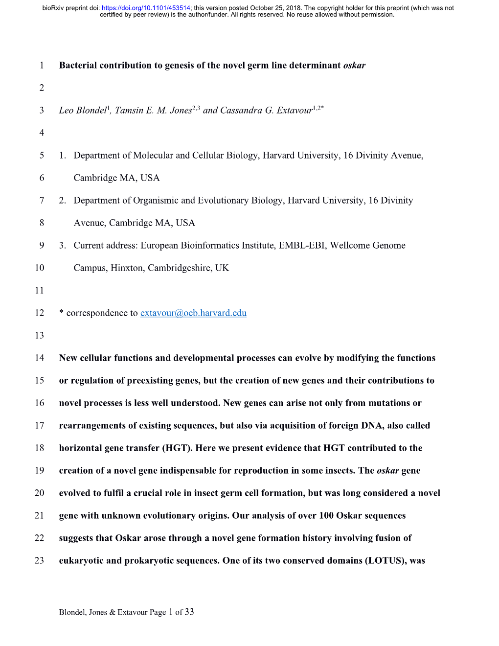 Bacterial Contribution to Genesis of the Novel Germ Line Determinant Oskar