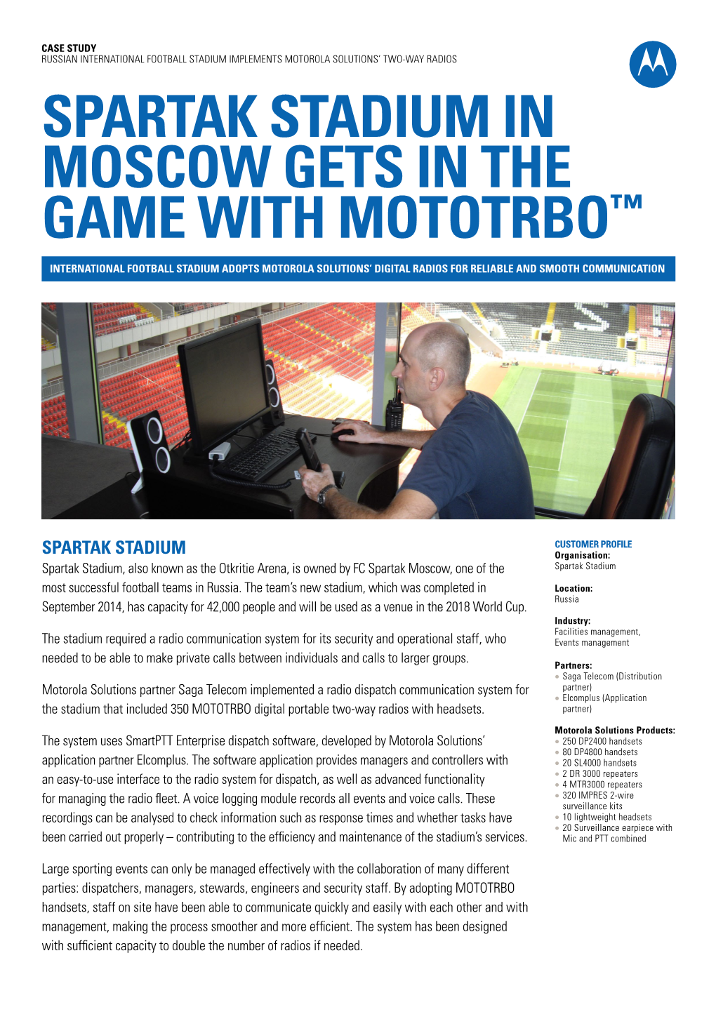 Spartak Stadium Implements MOTOTRBO