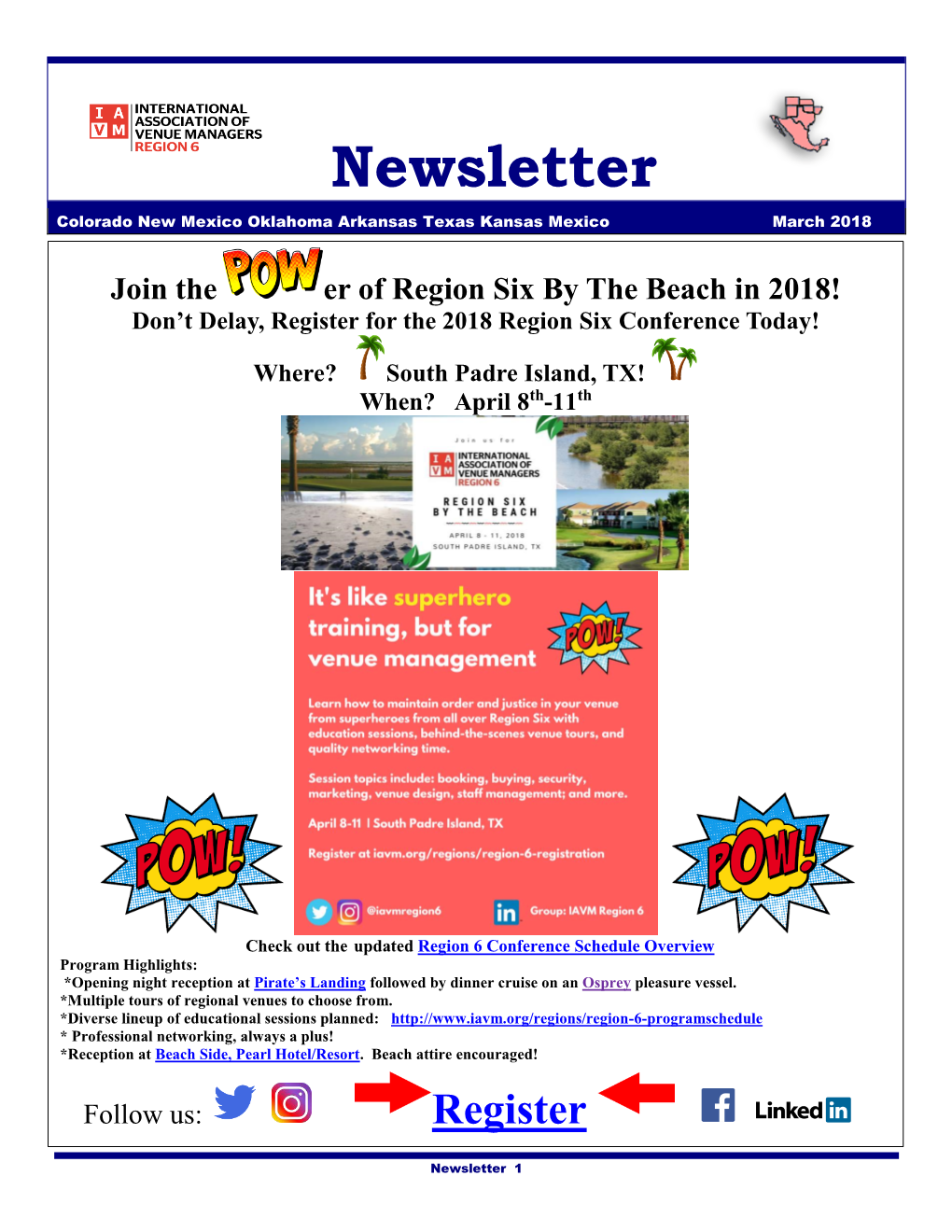 Newsletter Colorado New Mexico Oklahoma Arkansas Texas Kansas Mexico March 2018