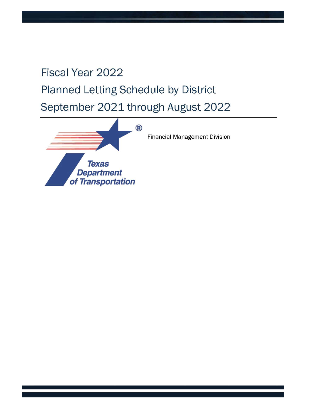 Planned Letting Schedule by District