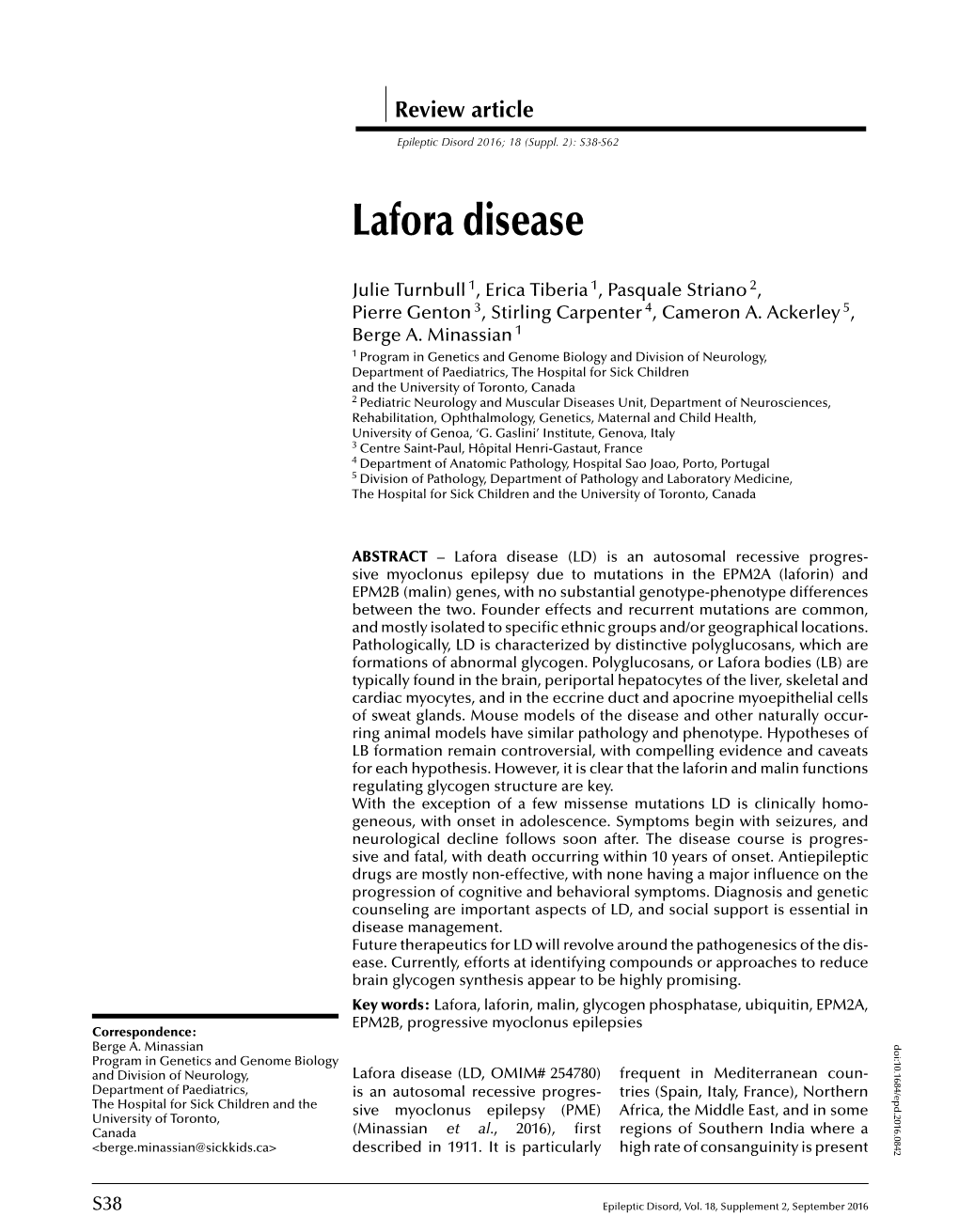 Lafora Disease