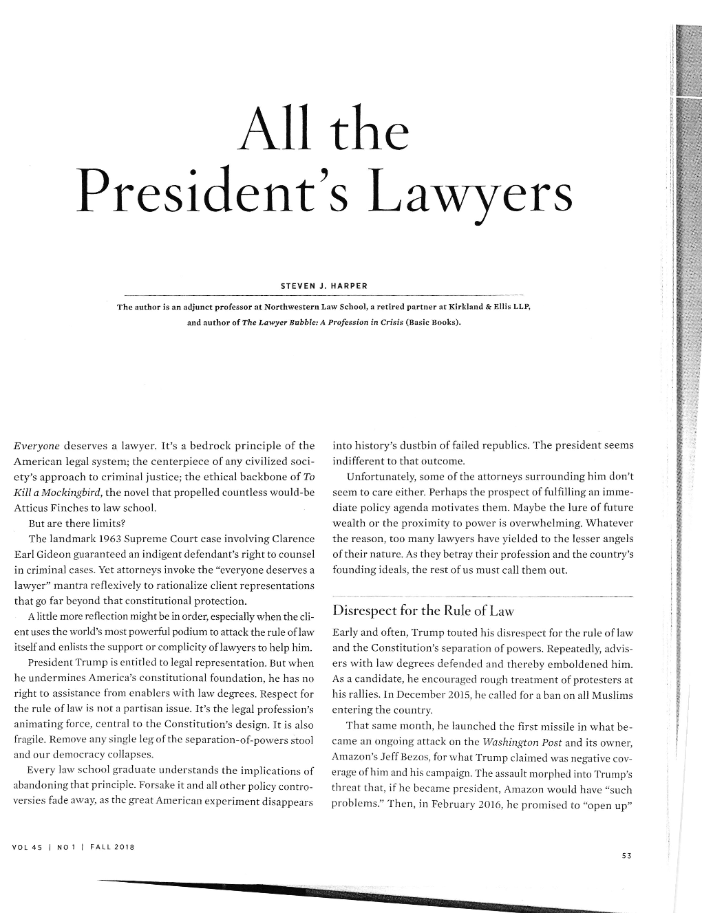 All the President's Lawyers