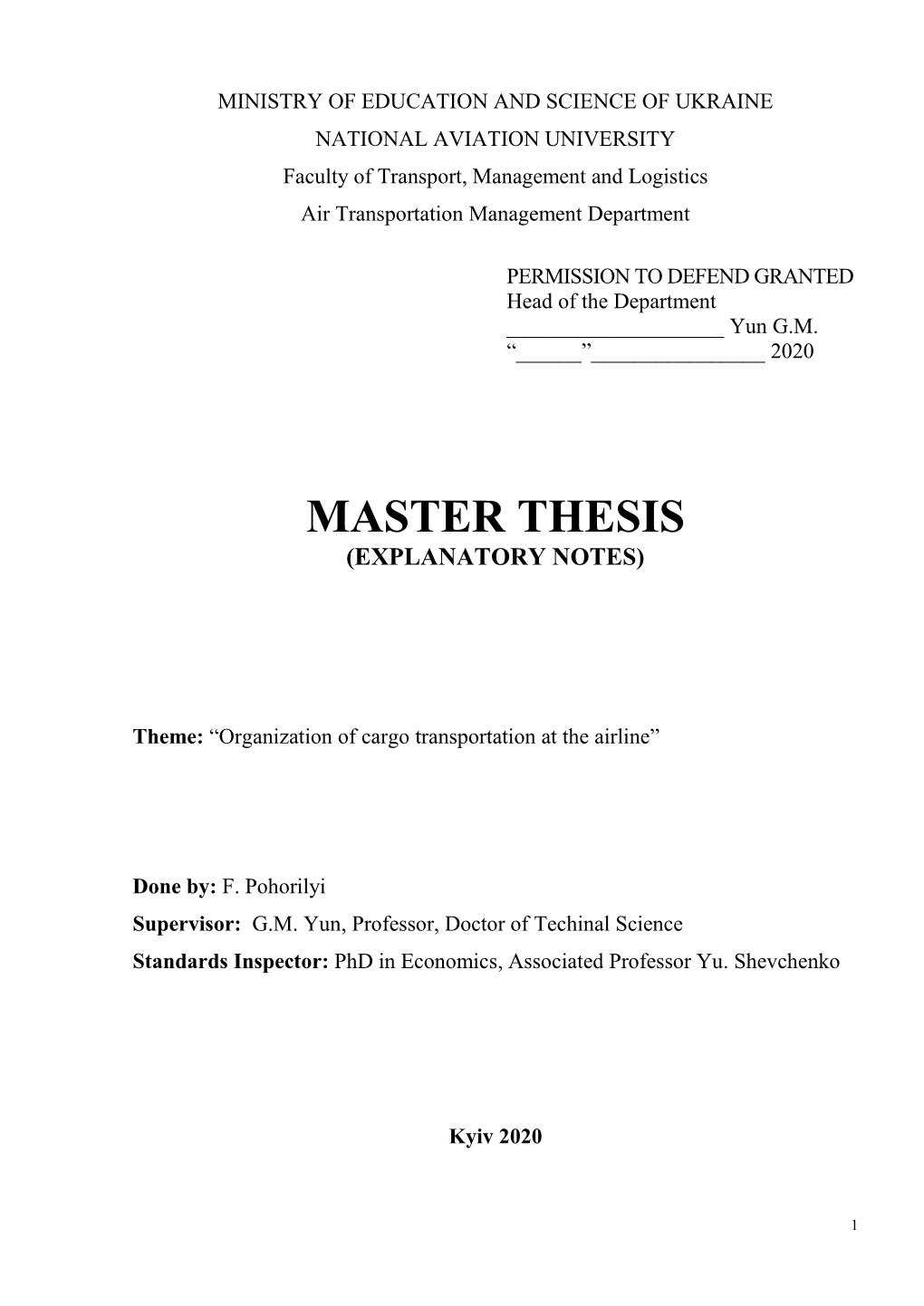 Master Thesis (Explanatory Notes)