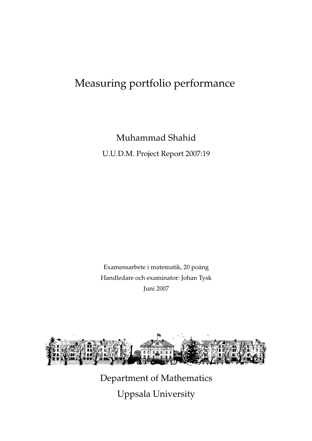 Measuring Portfolio Performance