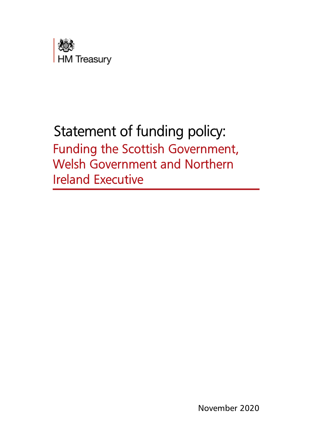 Statement of Funding Policy 2020