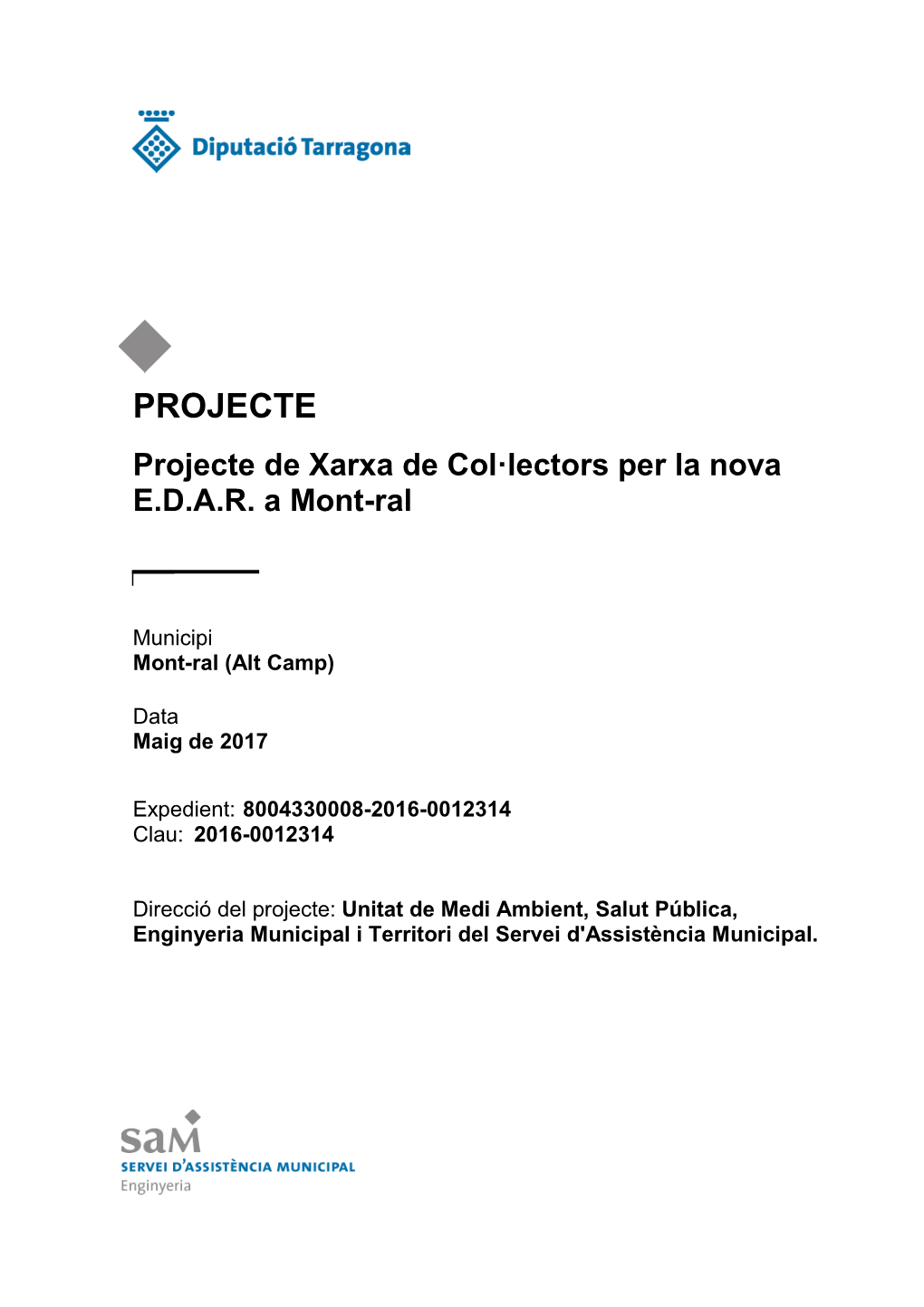 PROJECTE Projecte De Xarxa De Col·Lectors Per La Nova E.D.A.R