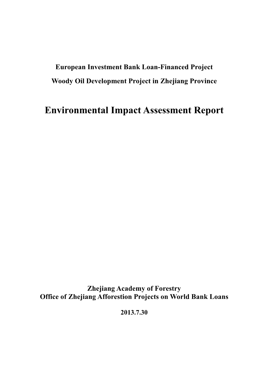 Environmental Impact Assessement (EIA)