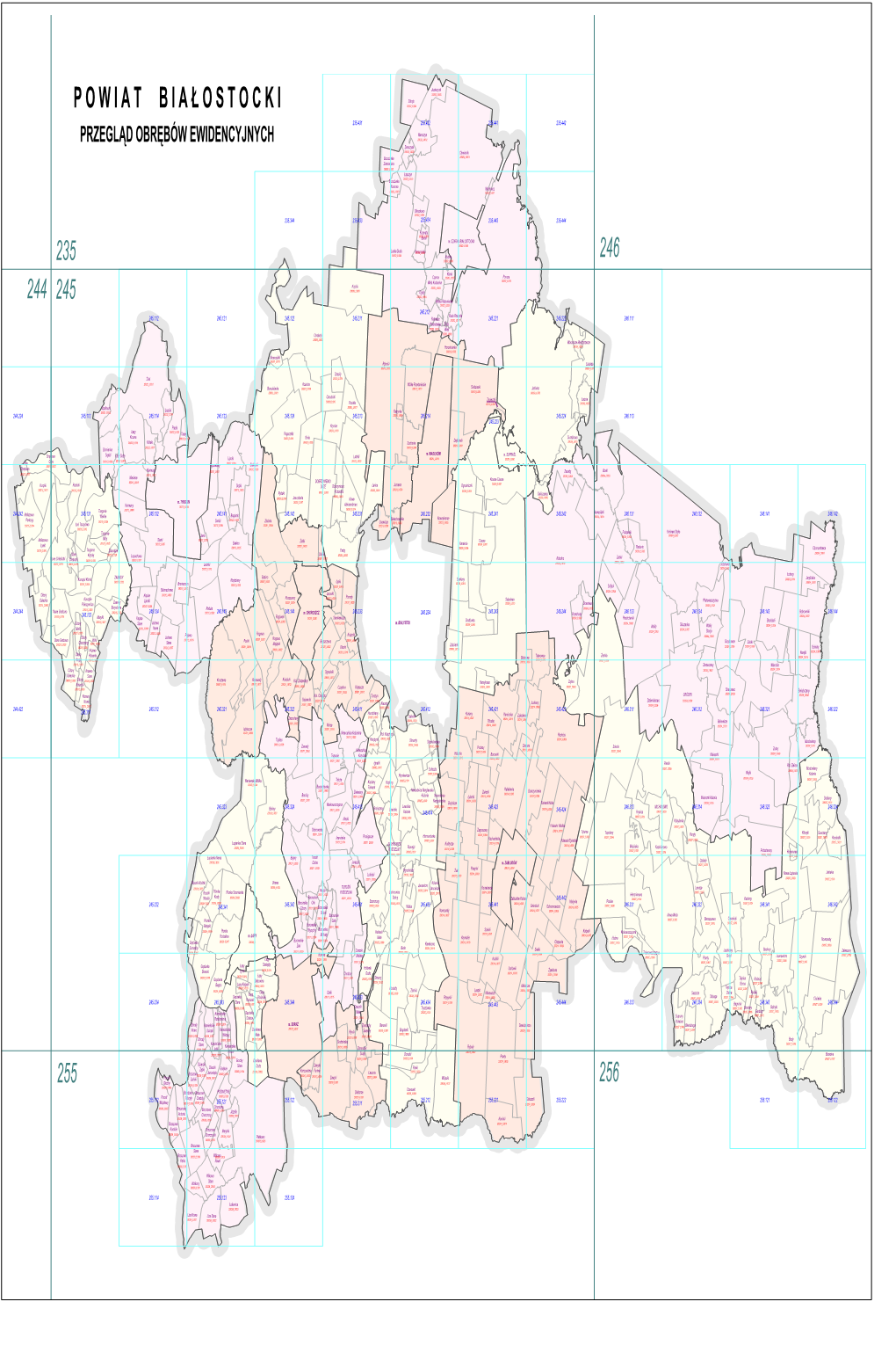 Powiat Białostocki Przegląd Obrębów Ewidencyjnych