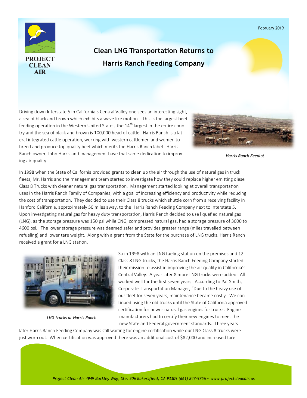 Clean LNG Transportation Returns to Harris Ranch Feeding Company