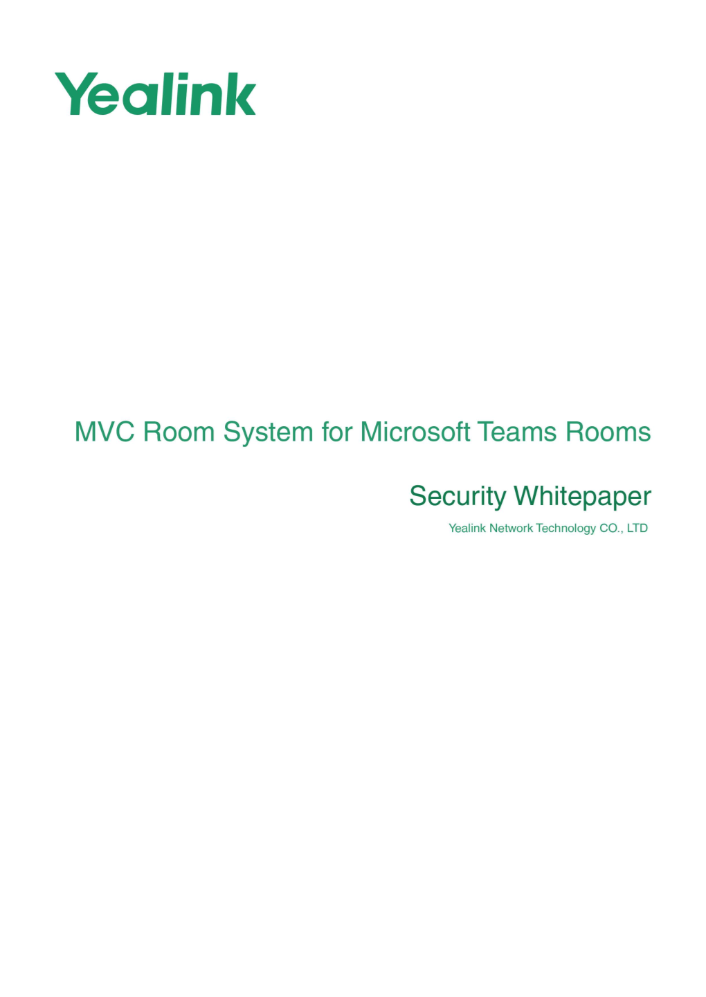 Yealink MVC Room System for Microsoft Teams Rooms Security