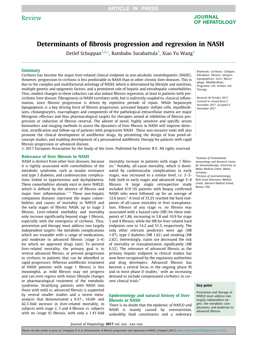 Determinants of Fibrosis Progression and Regression in NASH