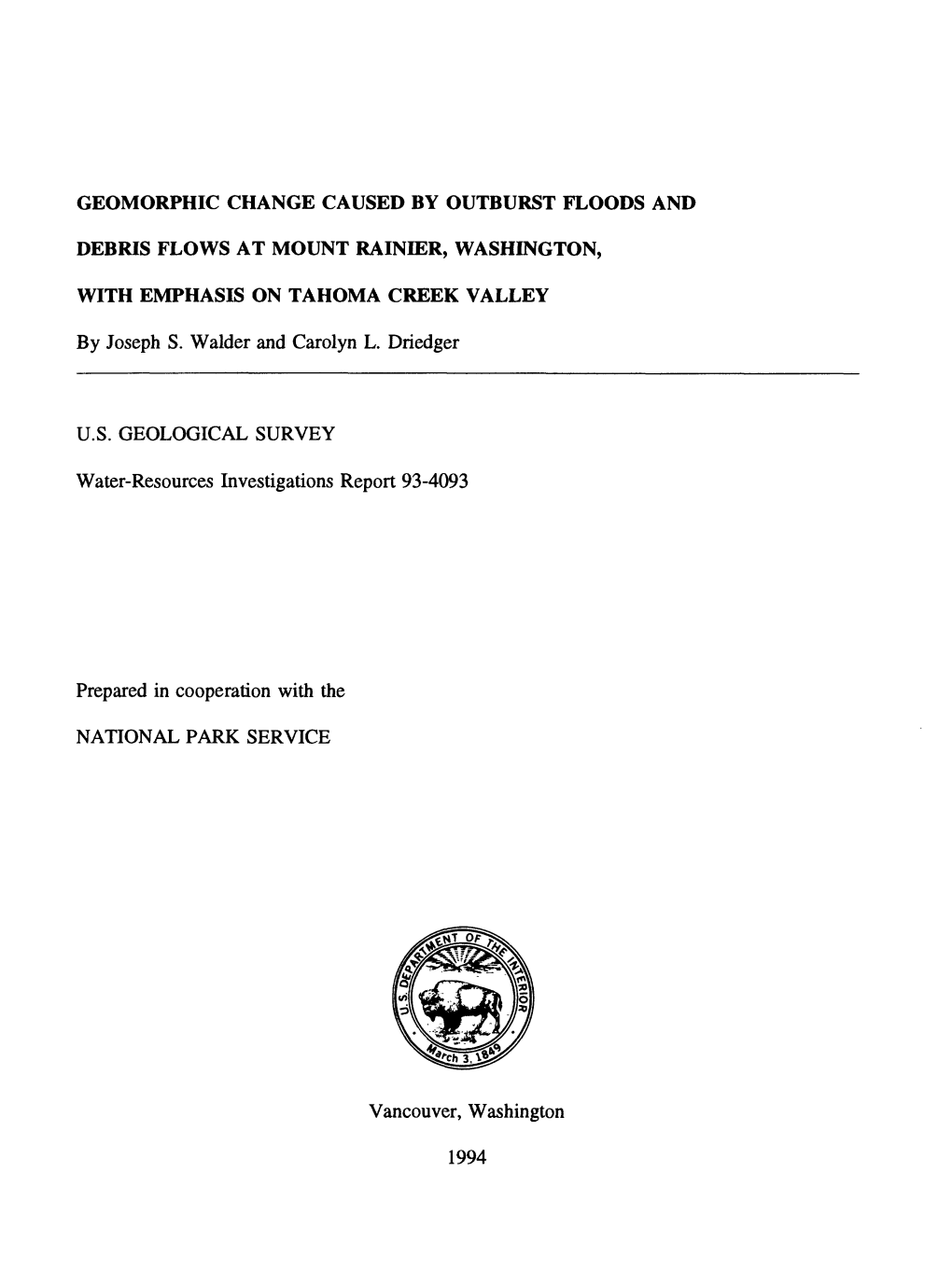 Geomorphic Change Caused by Outburst Floods And