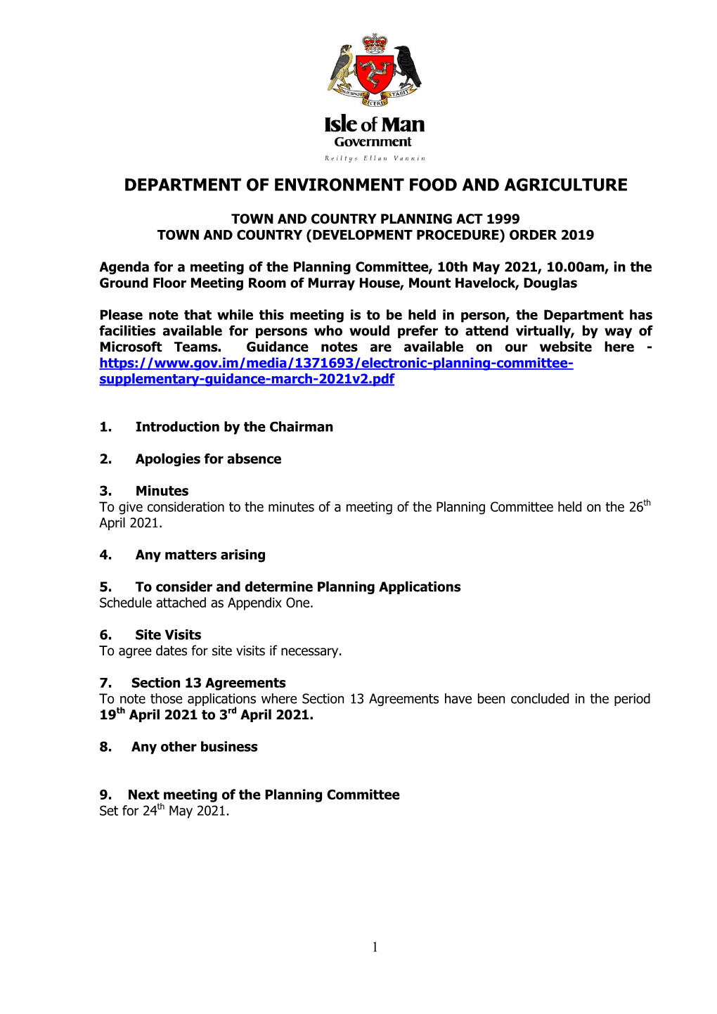 Planning Committee Agenda