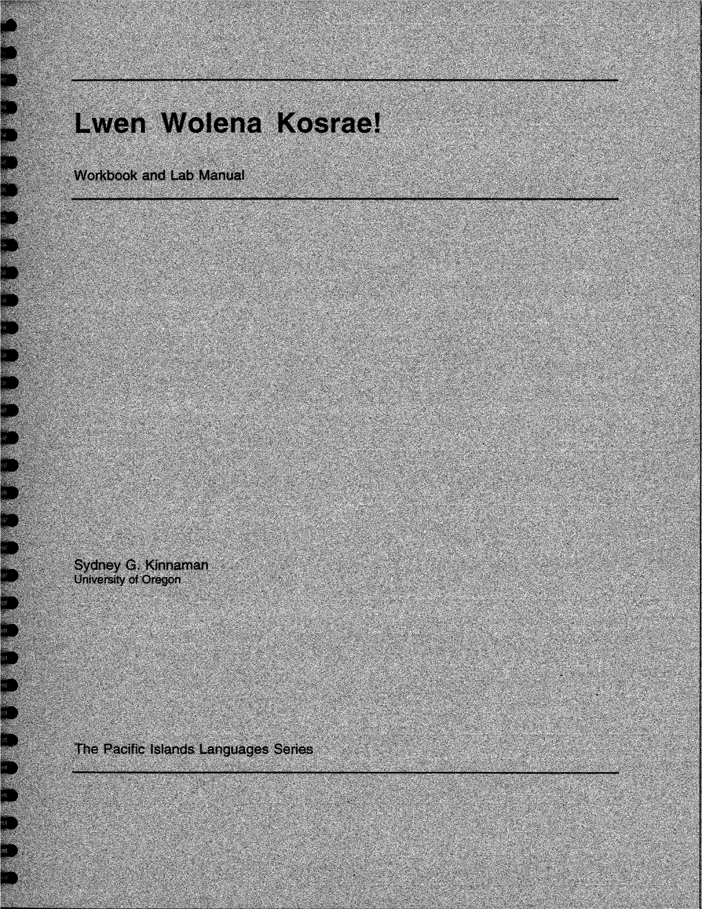Sydney G. Kinnaman the Pacific Islands Languages Series