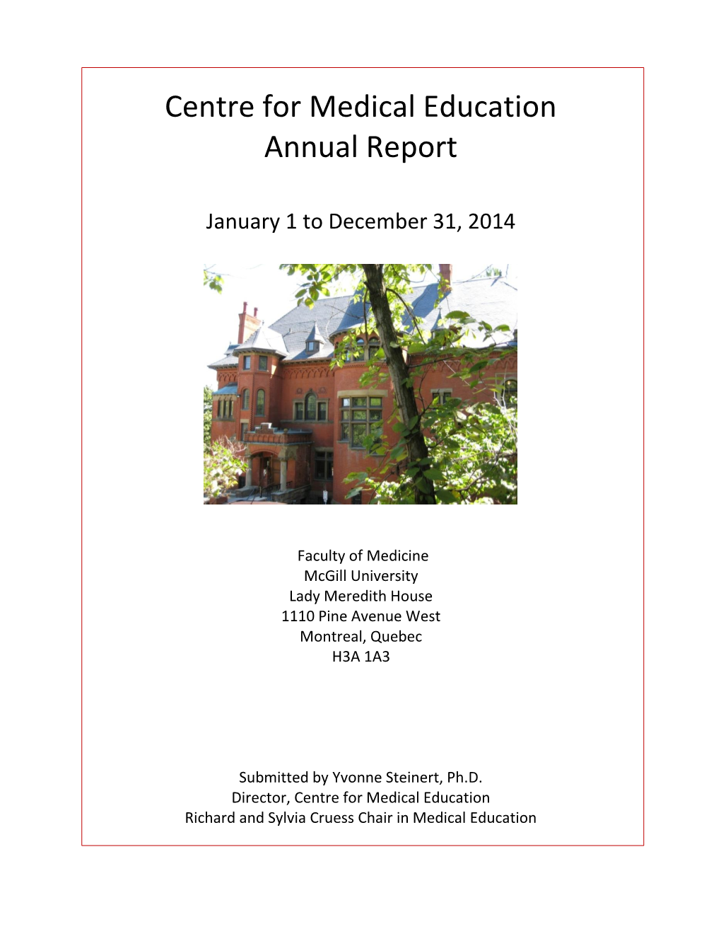 Centre for Medical Education Annual Report
