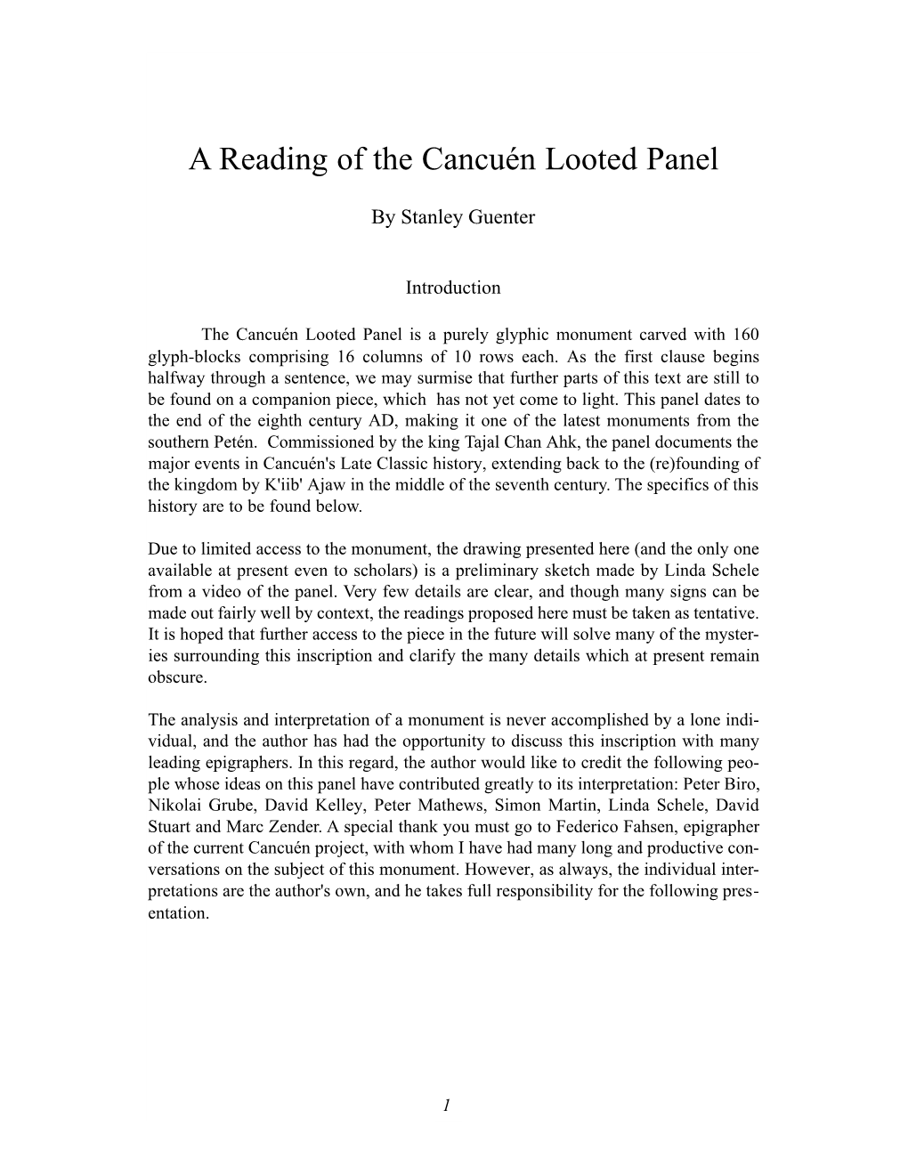 A Reading of the Cancuén Looted Panel