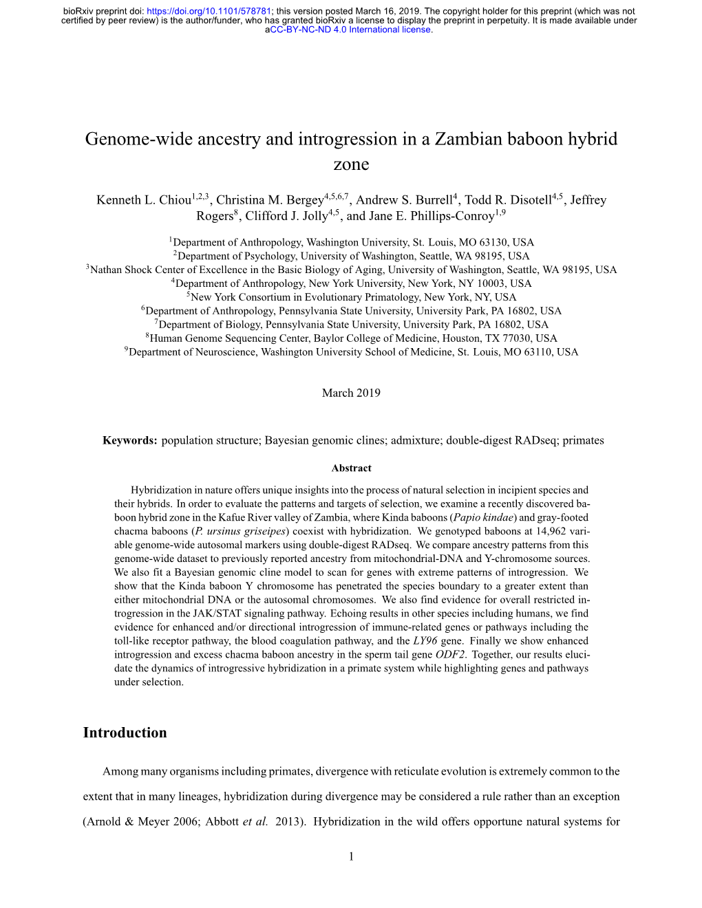 Genome-Wide Ancestry and Introgression in a Zambian Baboon Hybrid Zone