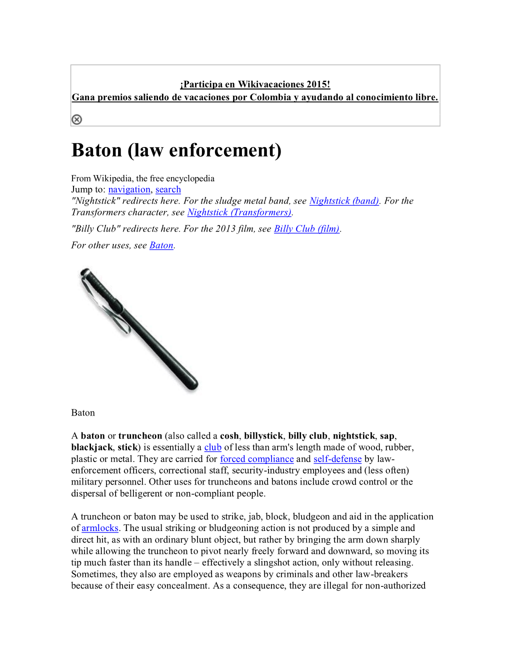 Baton (Law Enforcement)