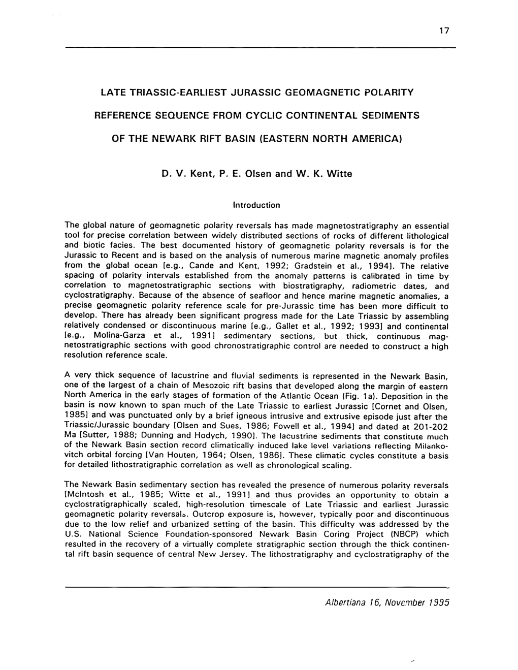 Late Triassic-Earliest Jurassic Geomagnetic Polarity