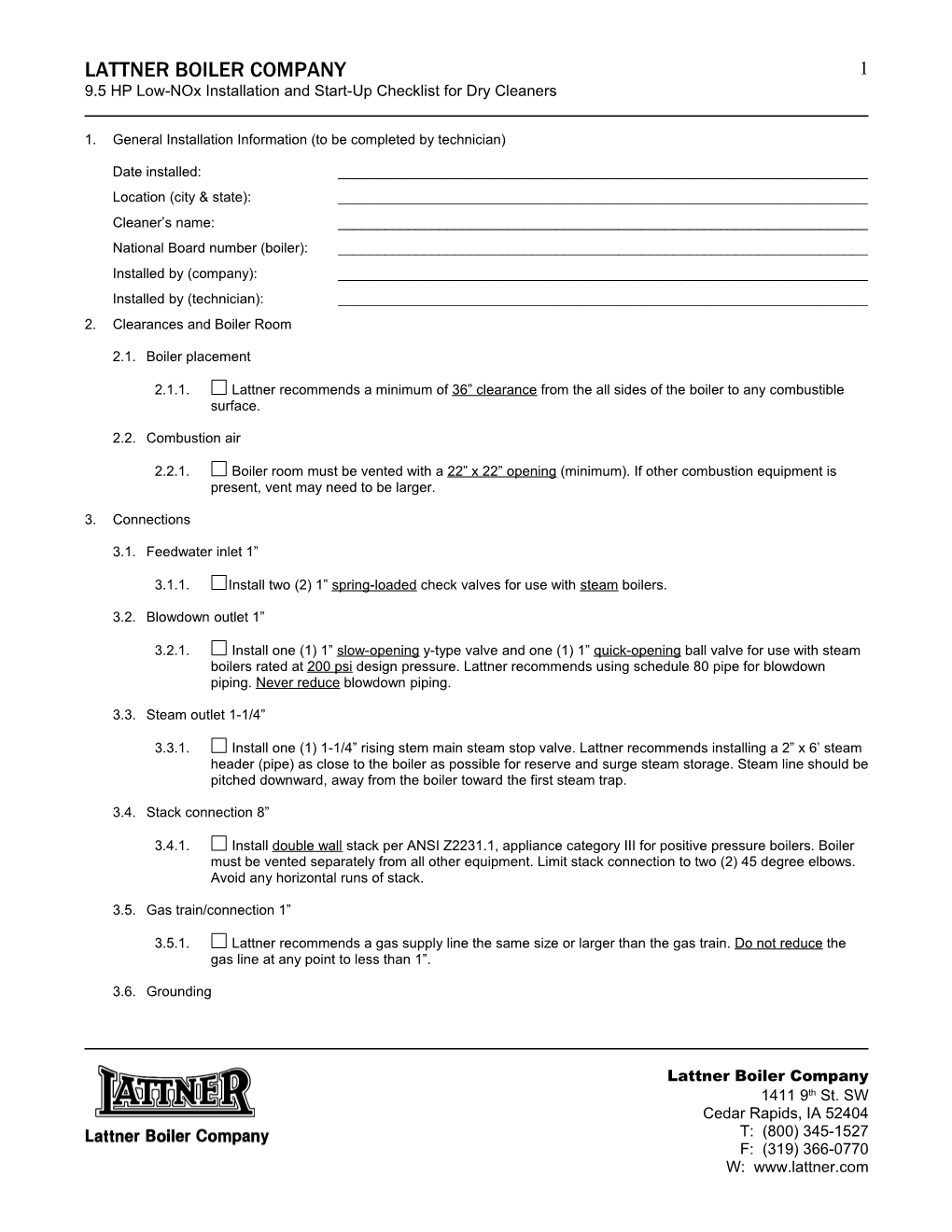 Boiler System Requirements Please Complete This Document and Return It to Us by Fax