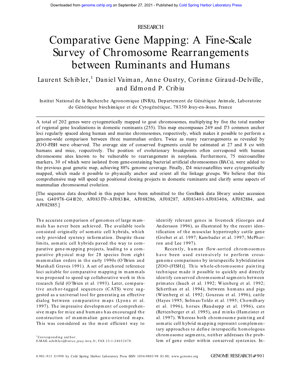 Comparative Gene Mapping: a Fine-Scale Survey of Chromosome