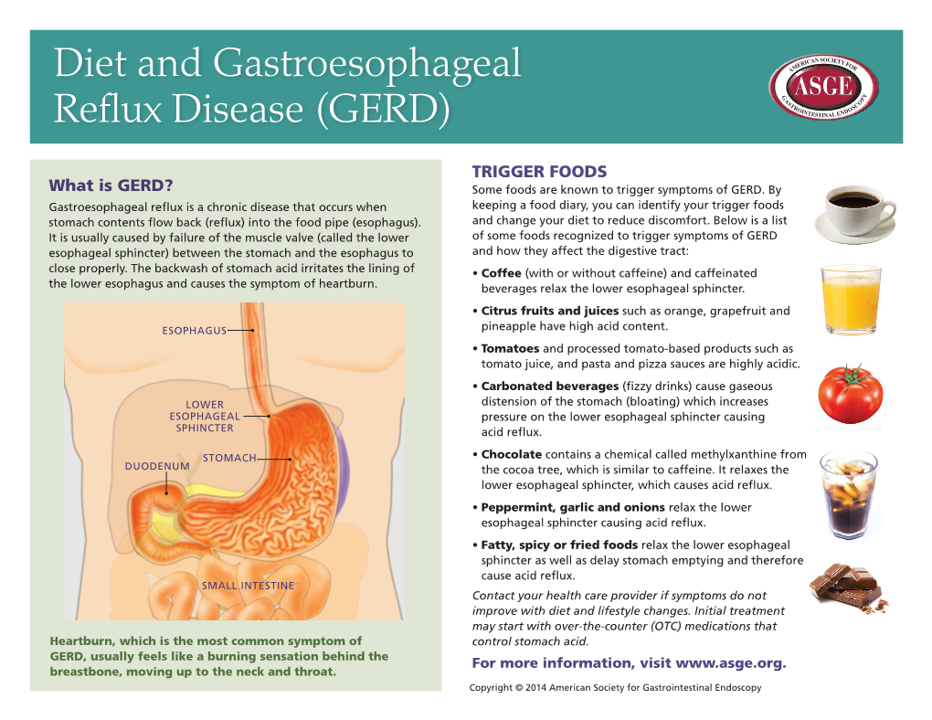 Diet and Gastroesophageal Reflux Disease (GERD)