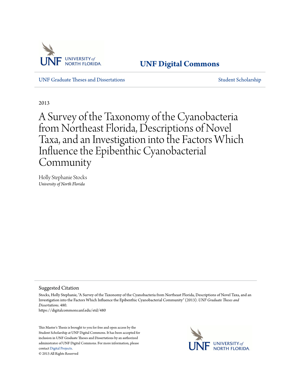 A Survey of the Taxonomy of the Cyanobacteria from Northeast