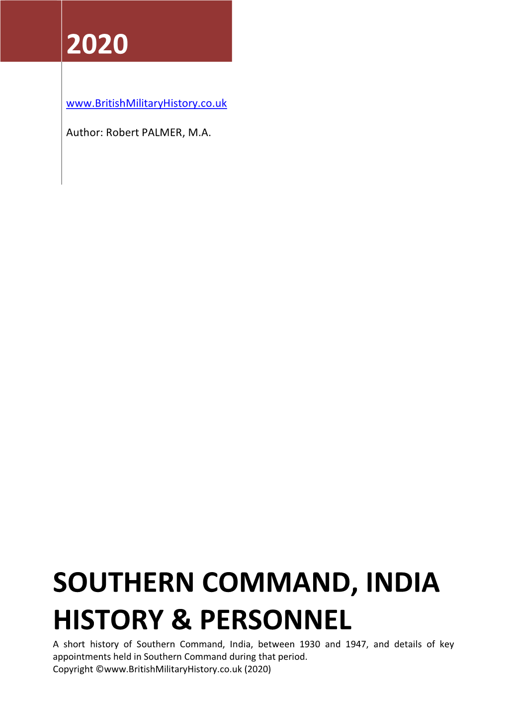 Southern Command India History & Personnel