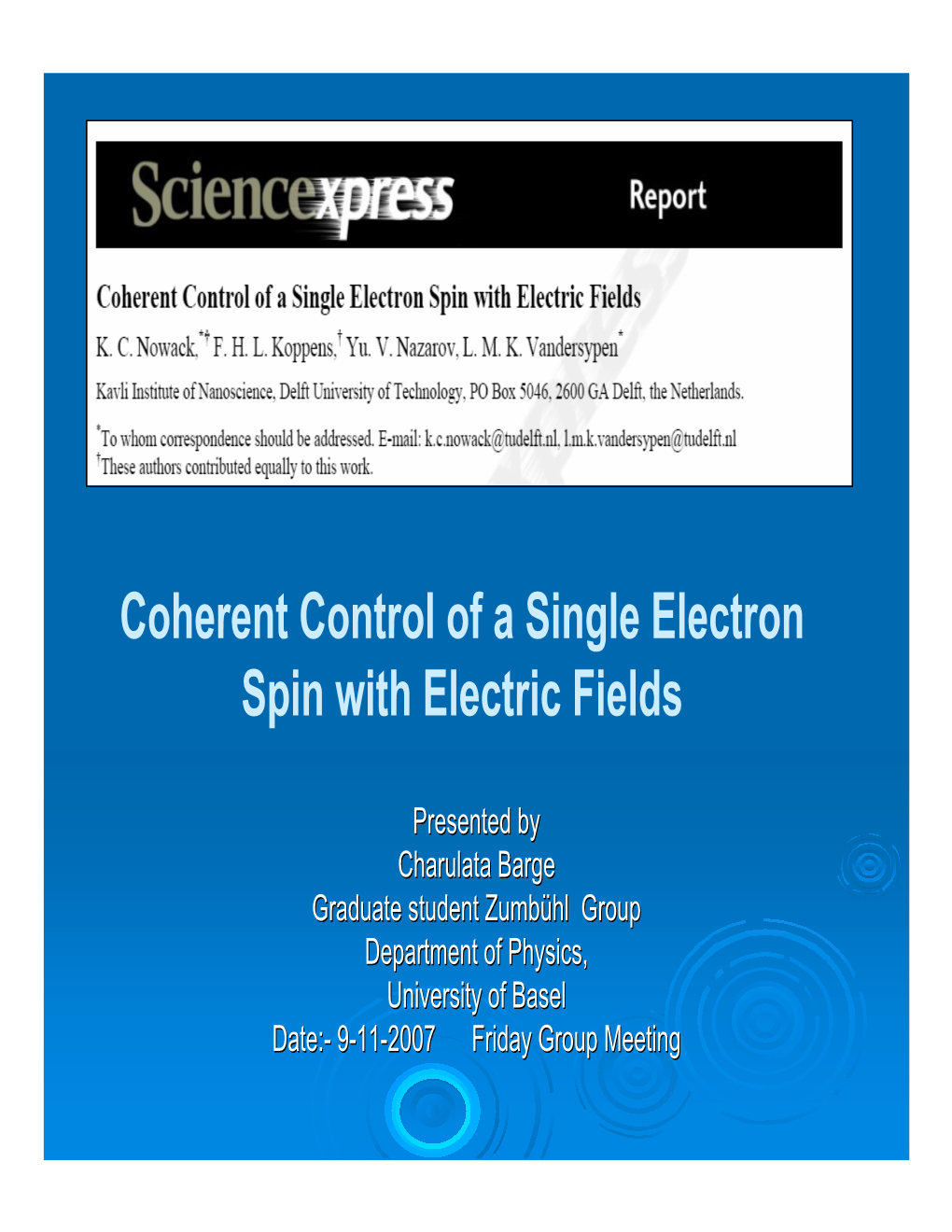 Coherent Control of a Single Electron Spin with Electric Fields
