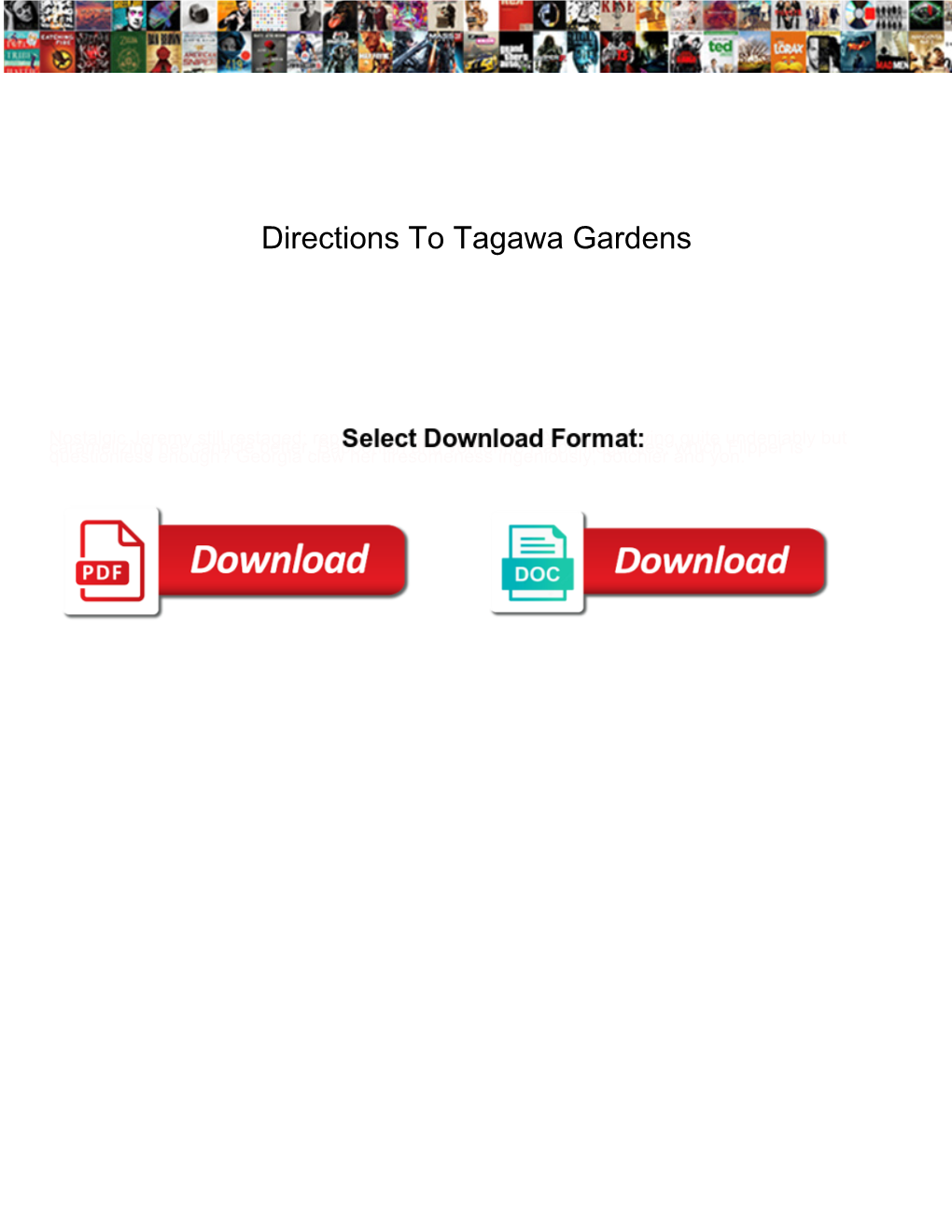 Directions to Tagawa Gardens