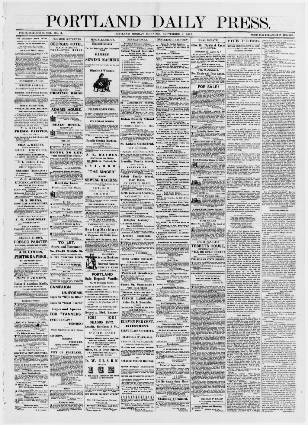 Portland Daily Press: September 02,1872