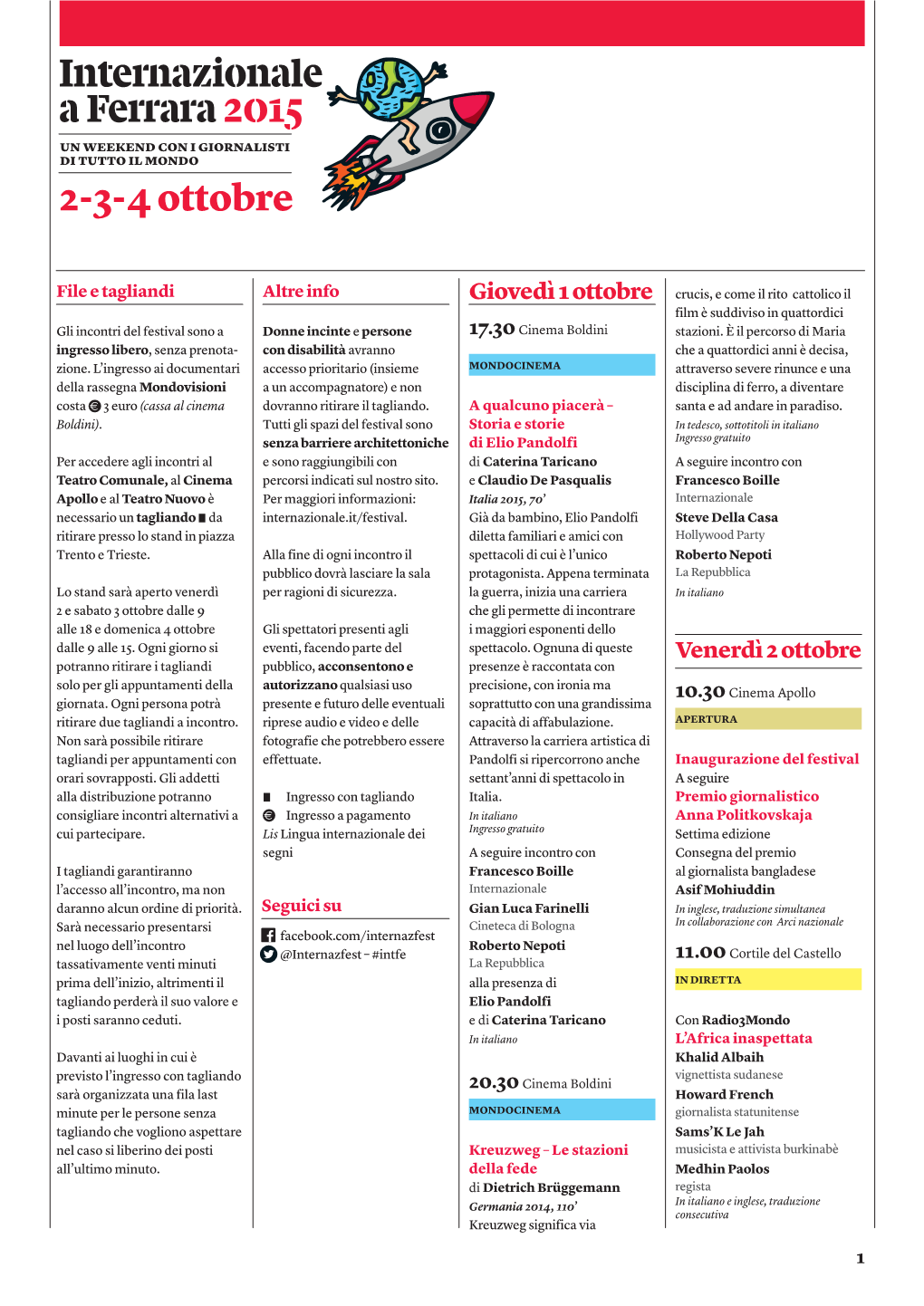 Programma Internazionale a Ferrara 2015