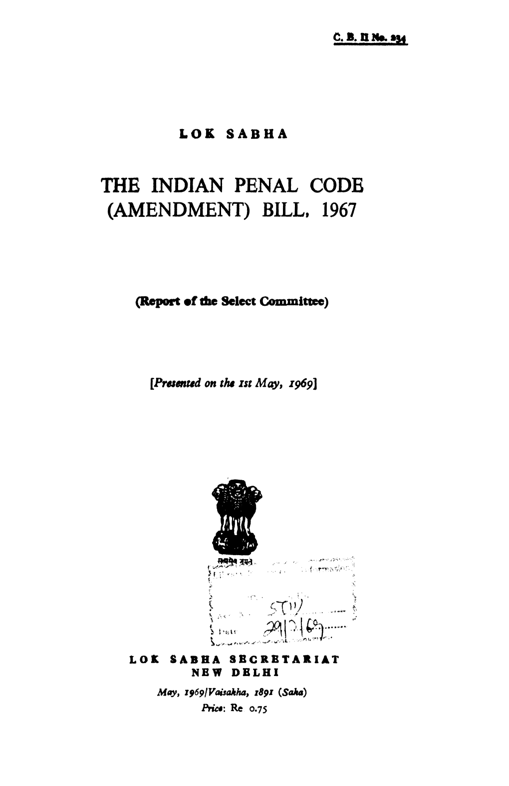 The Indian Penal Code (Amendment) Bill