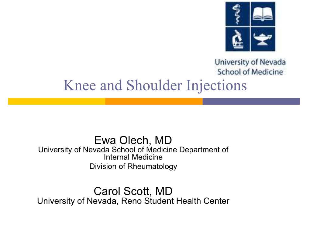 Knee and Shoulder Injections