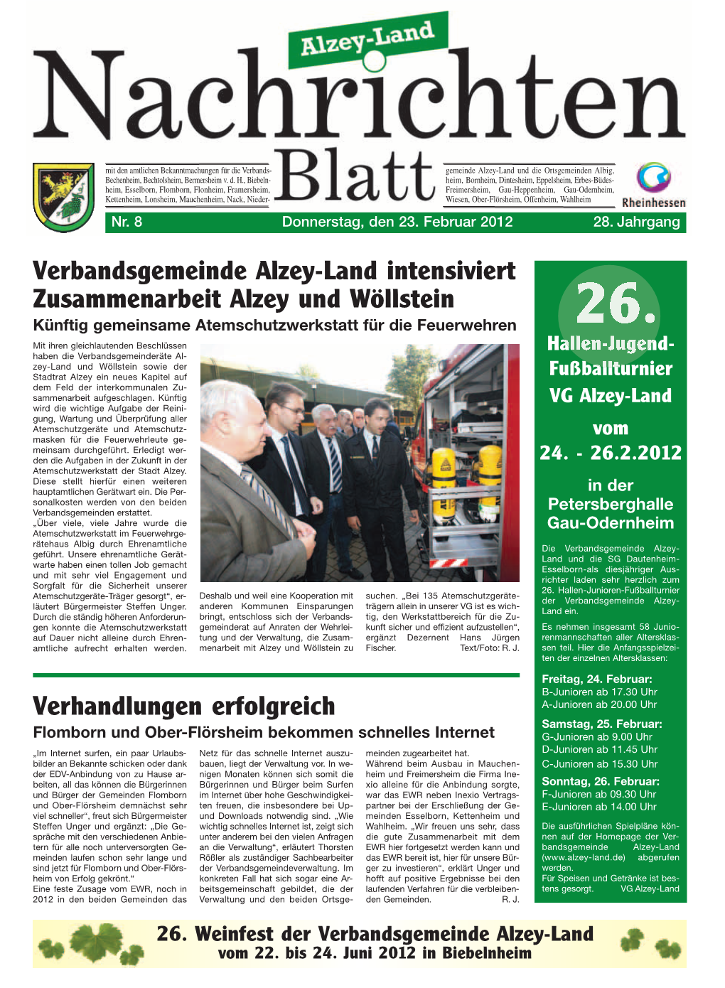 Verhandlungen Erfolgreich Verbandsgemeinde Alzey-Land