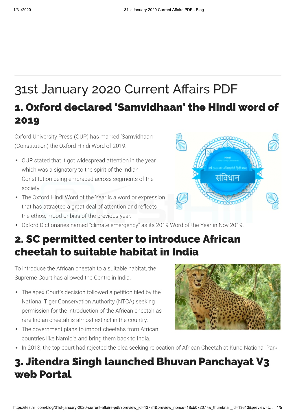 31St January 2020 Current a Airs