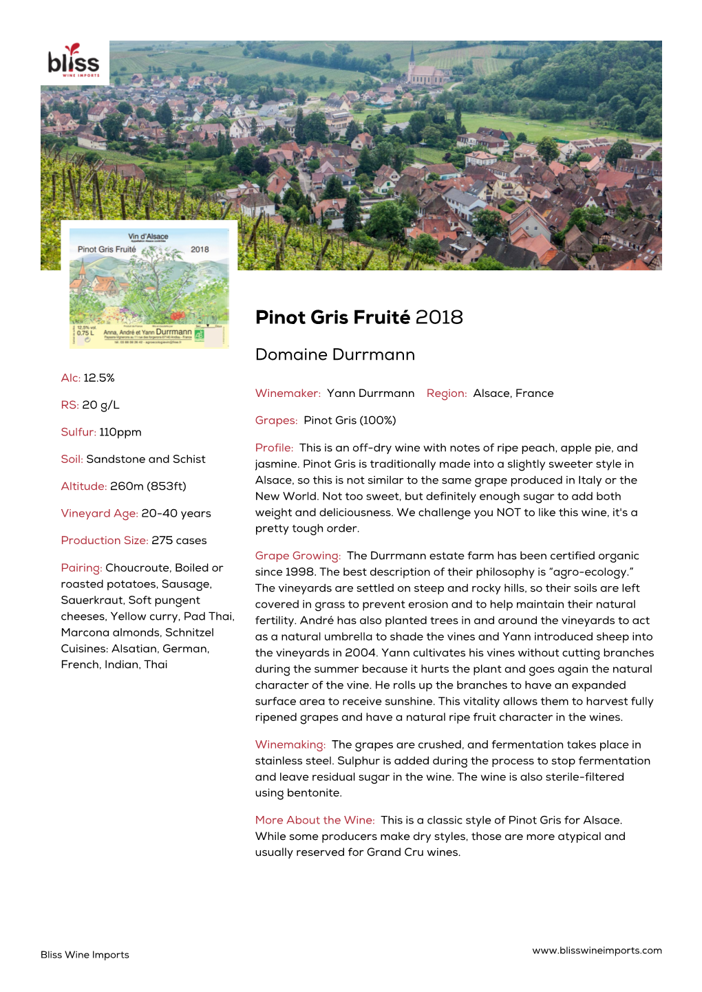 Pinot Gris Fruité 2018