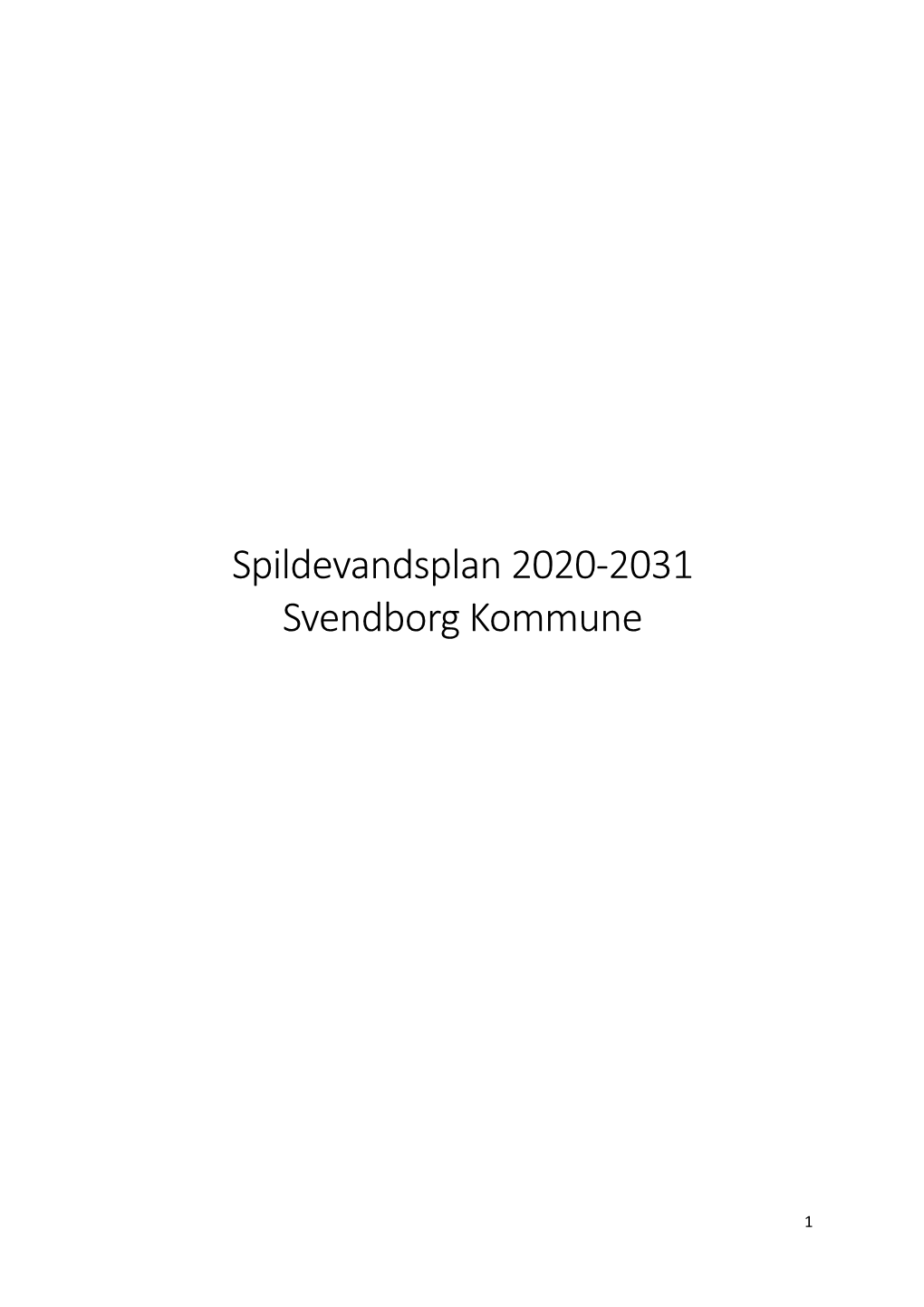 Spildevandsplan 2020-2031 Svendborg Kommune
