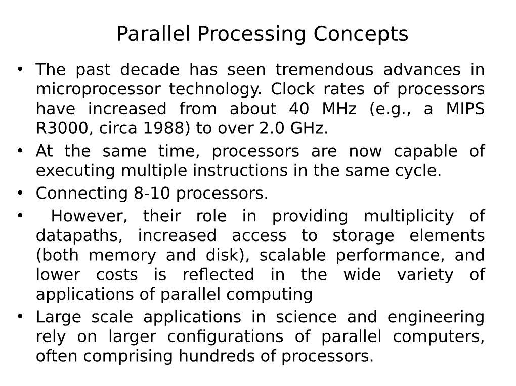 Parallel Processing Concepts