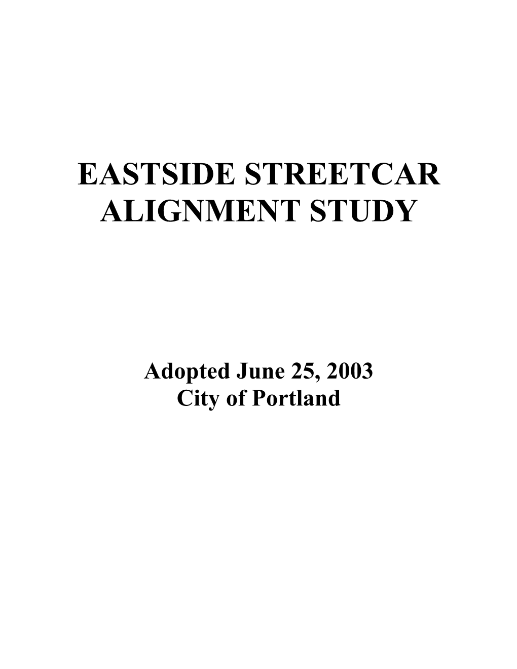 Eastside Streetcar Alignment Study