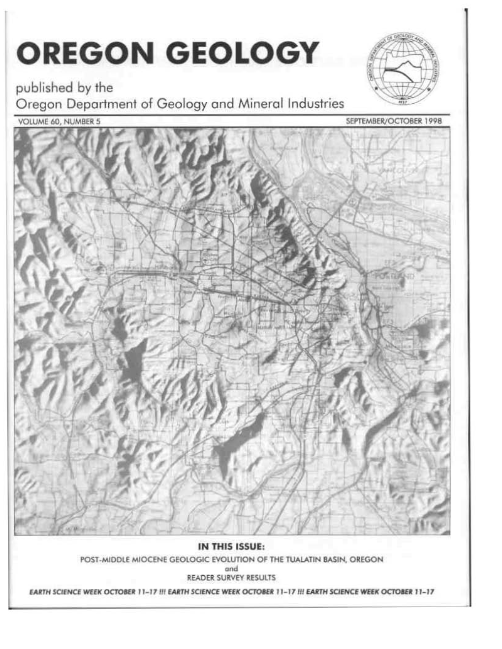 OREGON GEOLOGY Published by the Oregon Department of Geology and Mineral Industries