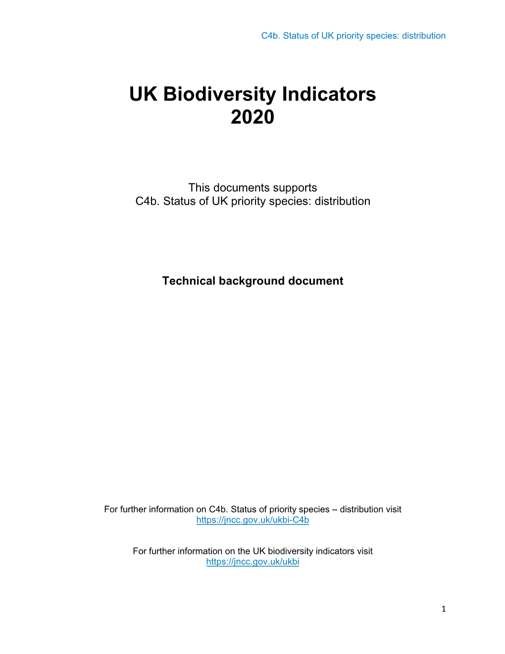 C4b. Status of UK Priority Species: Distribution