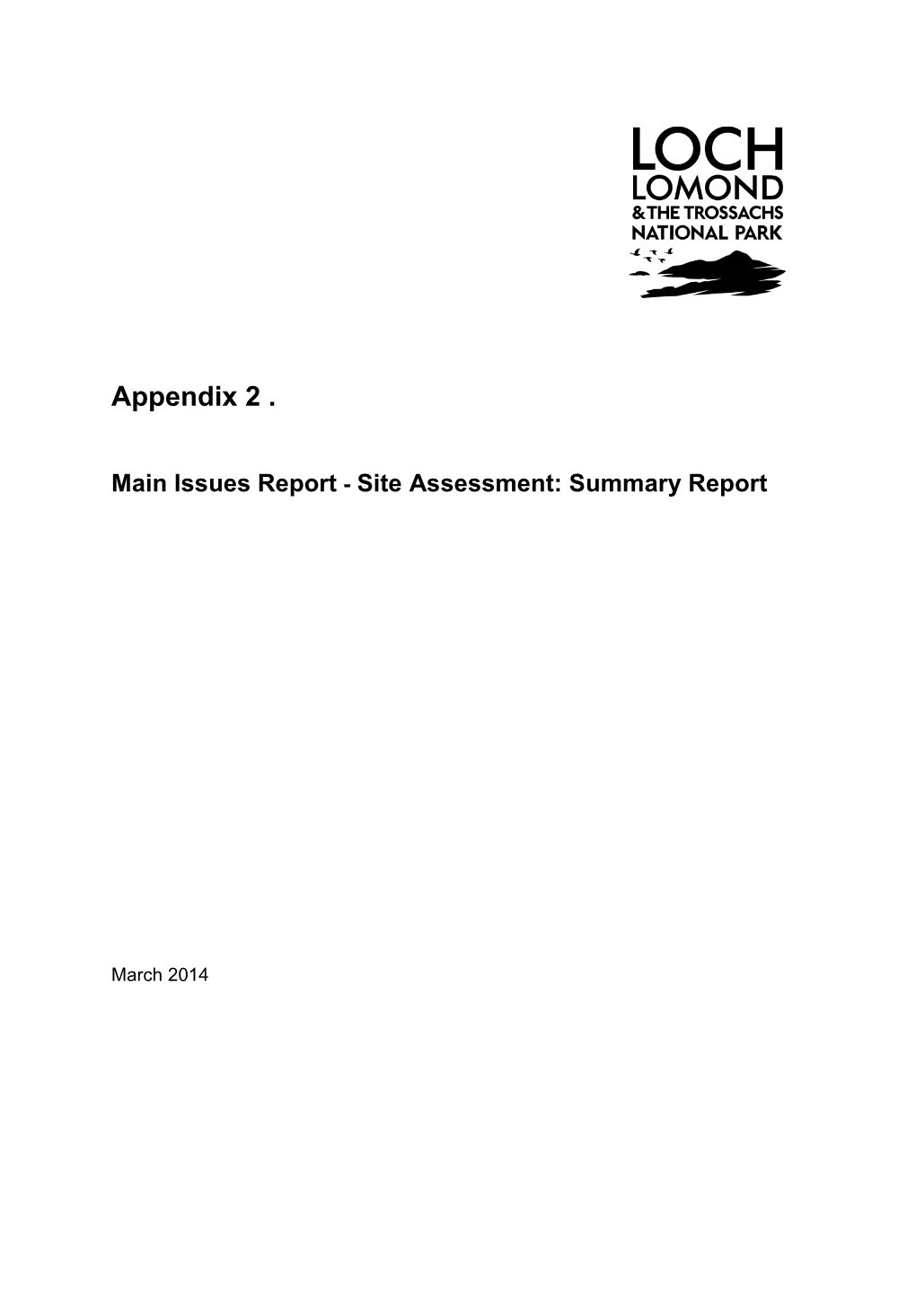 Appendix 2 – Site Assessment