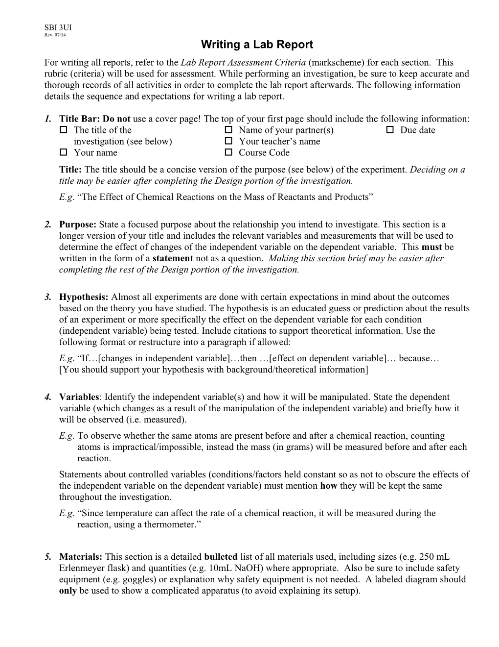 The Formal Lab Report