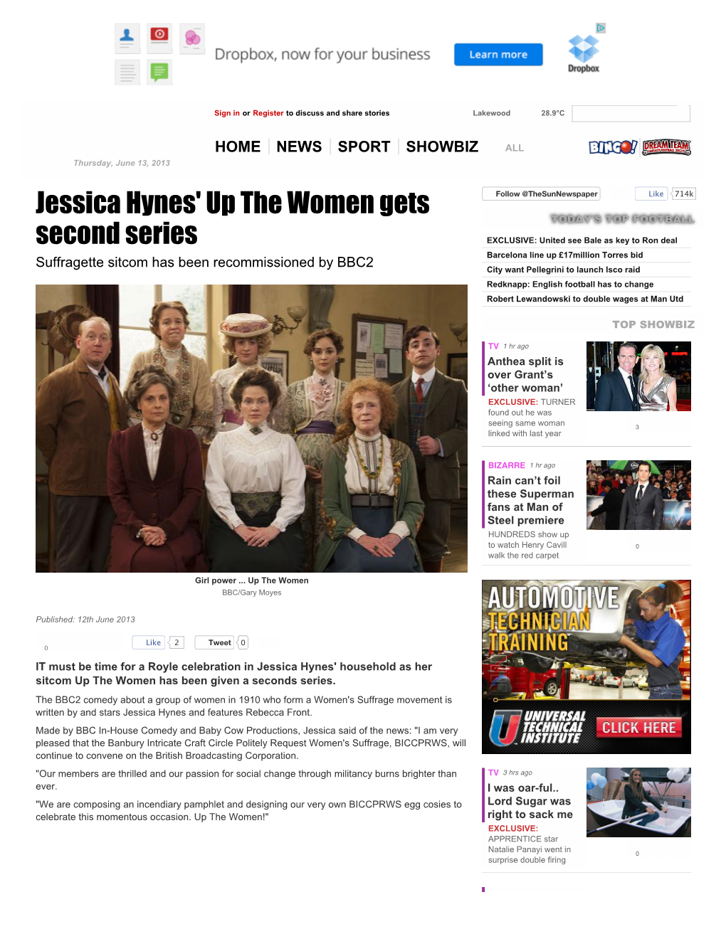 Jessica Hynes' up the Women Gets Second Series | the Sun |TV