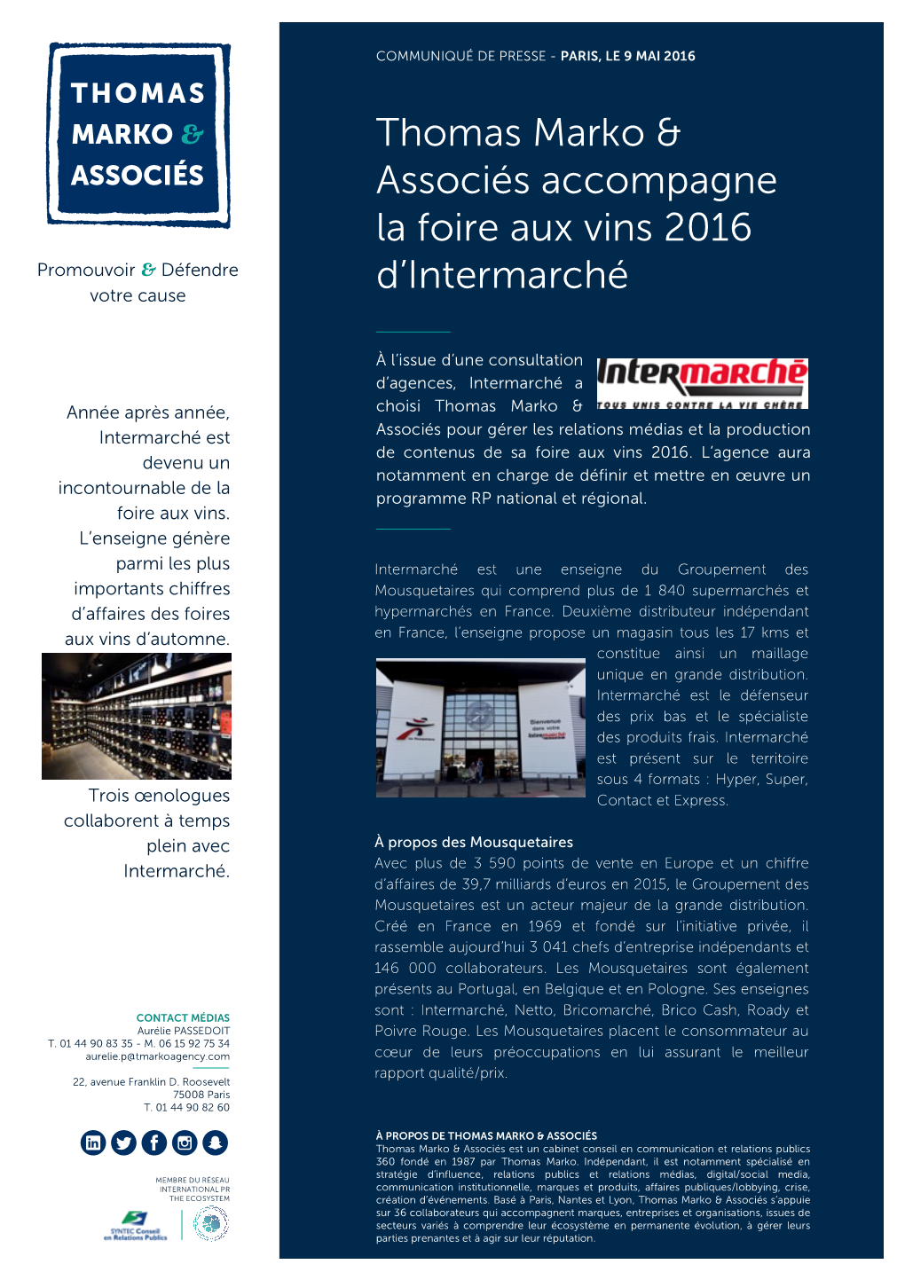 Thomas Marko & Associés Accompagne La Foire Aux Vins 2016