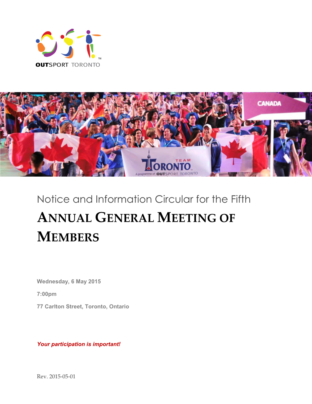 Notice of Fifth Annual General Meeting of Members