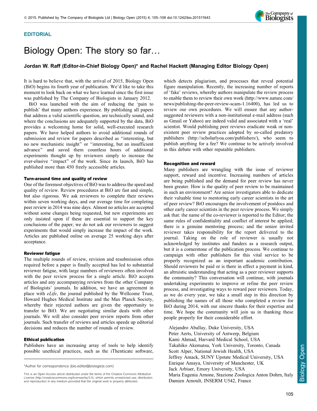 Biology Open | the Company of Biologists