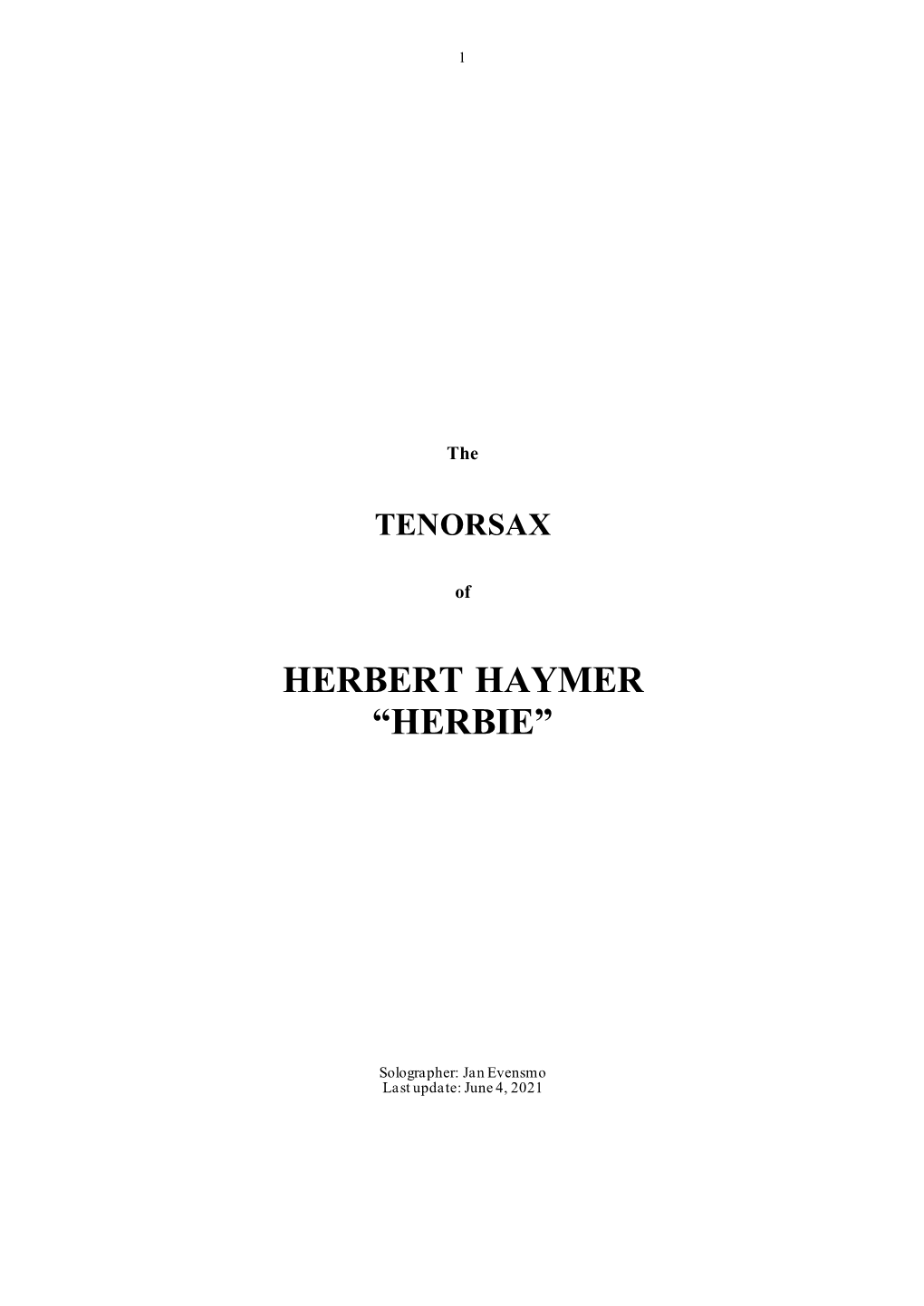 Download the Tenor Saxophone of Herbie Haymer (PDF-File)